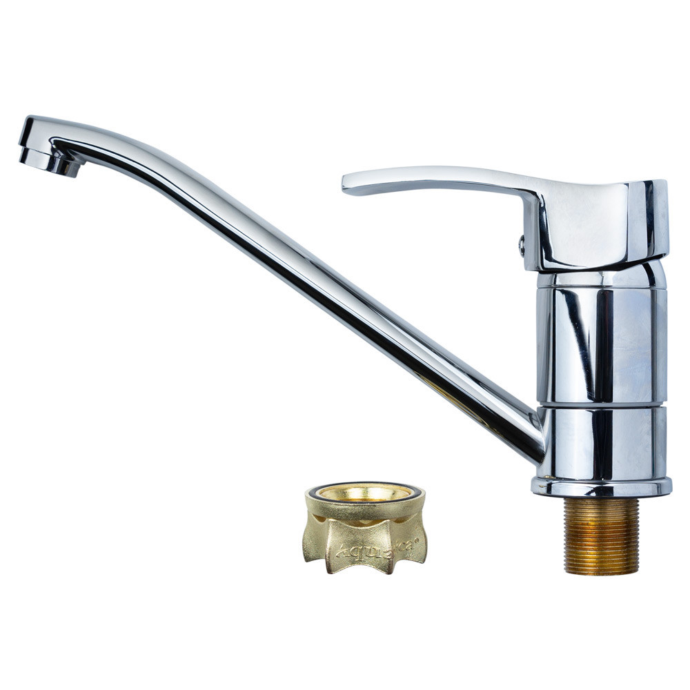 Смеситель MD Ø40 для кухни гусак прямой 250мм на гайке AQUATICA MD-1B241C (9712110) Киев - изображение 3