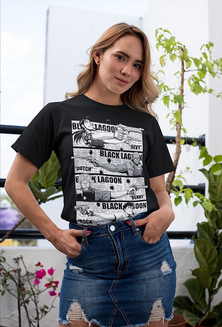 Футболка з аніме принтом Блакк Лагоон Оверсізед Топ оверсайз (S/M/L) Чорний AnimeJ0305 Дніпро - фото 2