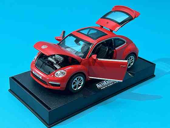 Машинка Автоексперт Volkswagen Beetle 1:32 метал світло/звук відчиняються двері капот багажник Червона (12012) Чернігів