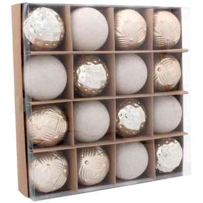 Ялинкова іграшка Chomik пластикові кульки компл. 16 шт, 6см, шампань (5900779853140_1) Вінниця