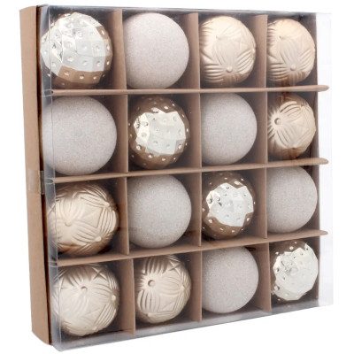 Ялинкова іграшка Chomik пластикові кульки компл. 16 шт, 6см, шампань (5900779853140_1) Вінниця - фото 1