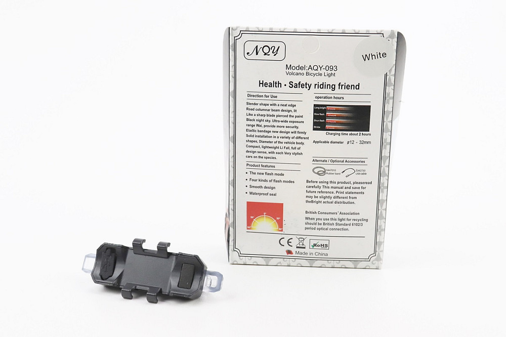 Ліхтар передній 5 діодів 15 lumen, Li-ion 3.7V 330mAh зарядка від USB, вологозахисний, BS-216/АQY-093 Київ - фото 2