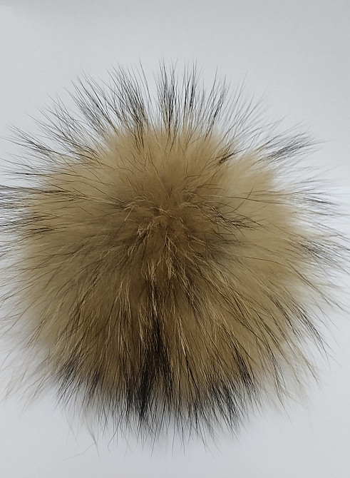 Помпон меховой на шапку енотовый 18-20см Харьков - изображение 6