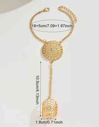 Браслет жіночий через палець золотистий Київ