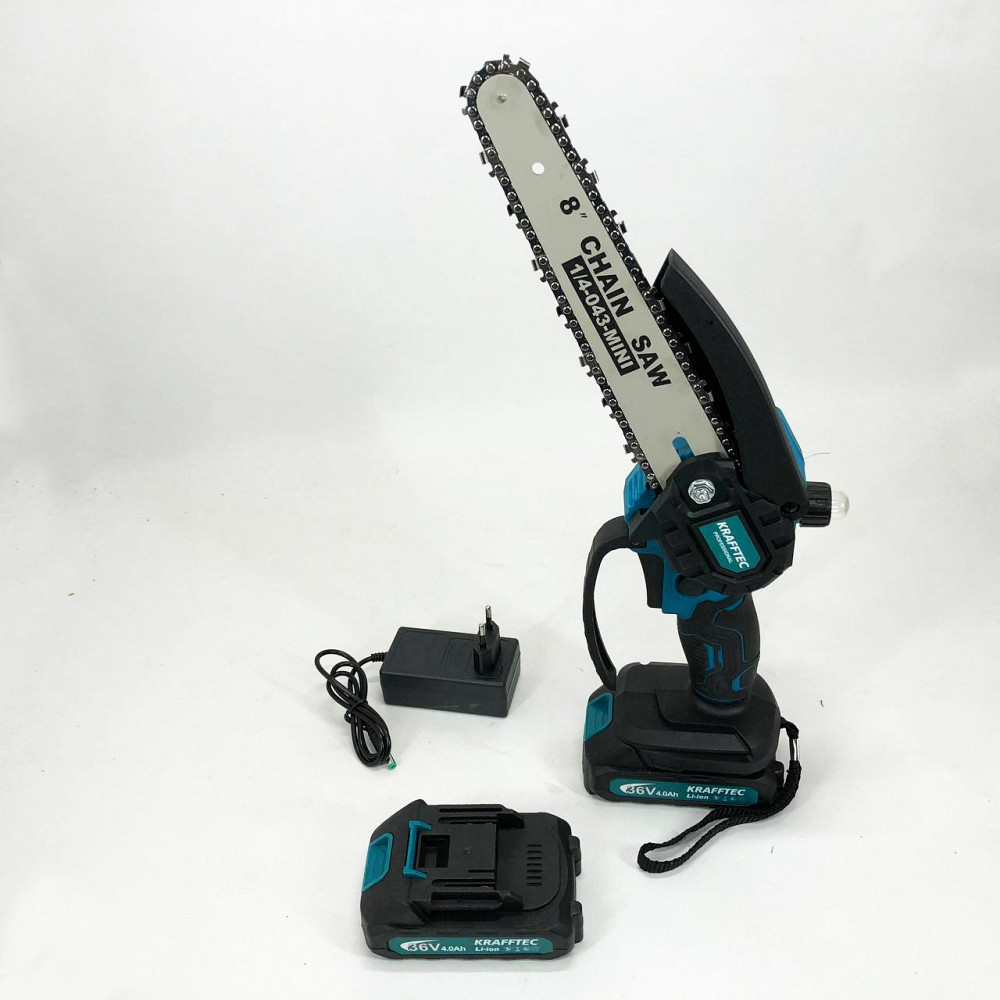 Акумуляторна пила для домашніх робіт Krafftec, Екологічна ланцюгова пила на акумуляторах MU-47 Львів - фото 16
