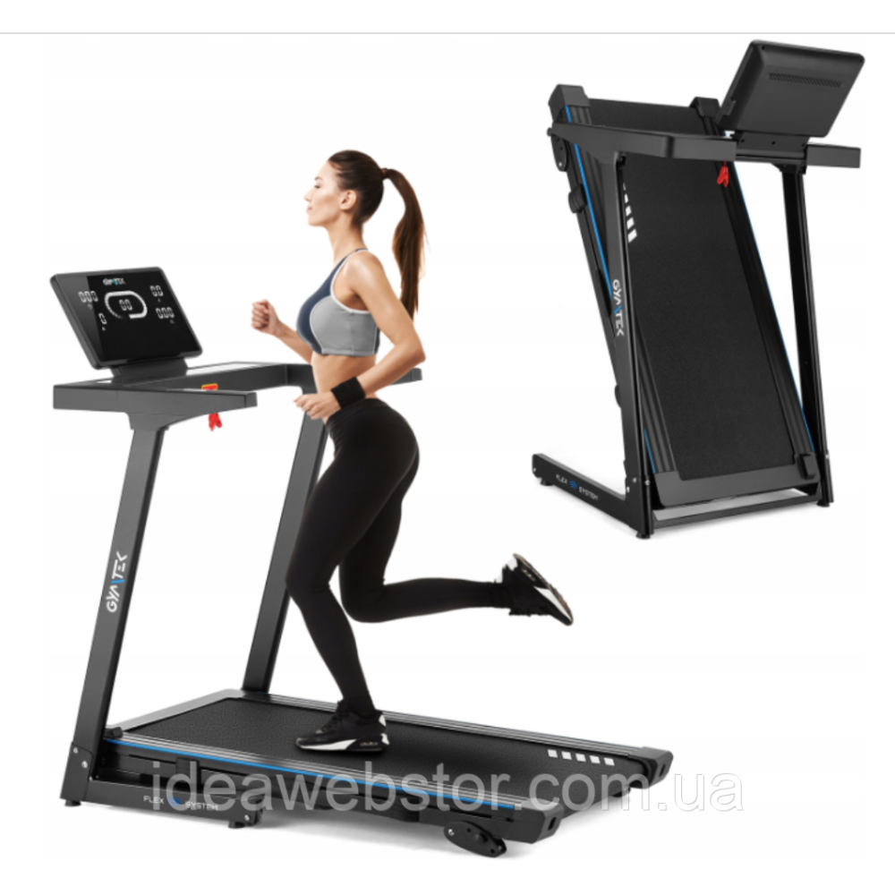 Беговая дорожка Gymtek XT570 электрическая складная для дома 2 л.с. до 16 км/ч нагрузка до 120 кг полотно 120х45 см 15 программ Киев - изображение 13