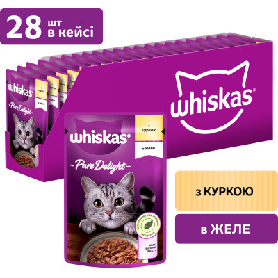 Влажный корм для кошек Whiskas Pure Delight курица в желе 85 г (5900951303333) Винница - изображение 2