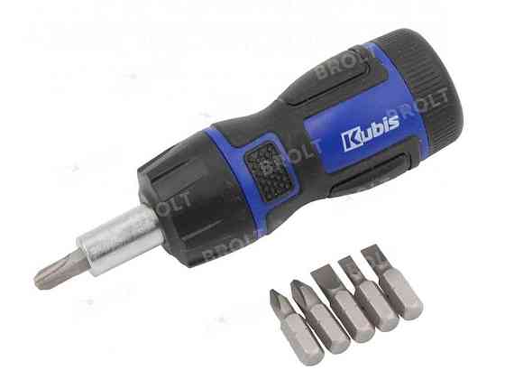 Викрутка з тріскачкою SL4, 5, 6 мм, PH1, 2, 3, CrV6150, HRC 51-54 7 насадок, ТМ Kubis   Solmir Київ