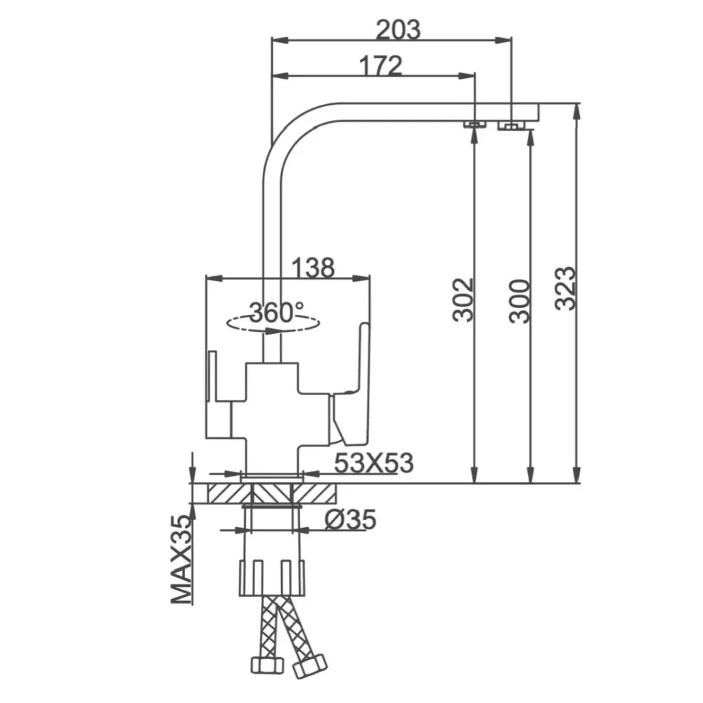 Смеситель для кухни с подключением к фильтру Frap F4360 хром Киев - изображение 6