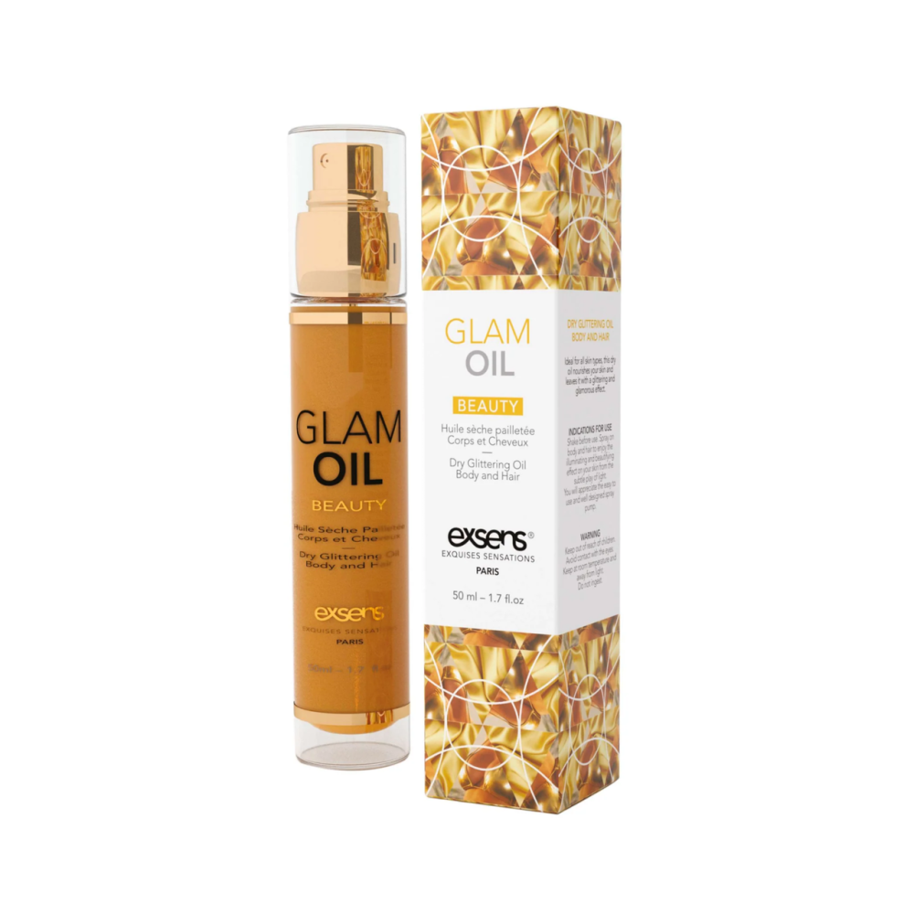 Масло для тела с блеском EXSENS Glam Oil 50мл, с маслом миндаля, без парабенов и феноксиэтанола Sex Aura Киев - изображение 2