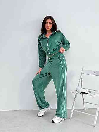 Велюровый костюм с лампасами Зелёный 42/46 Харьков