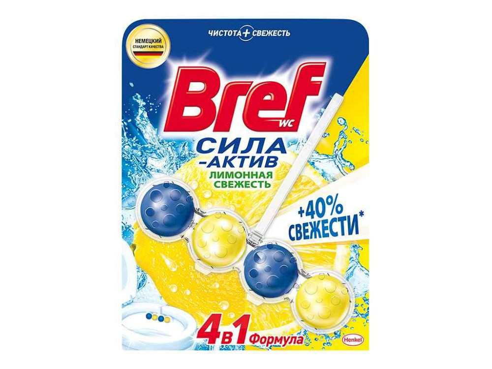 Блок для унітаза Сила-Актив 50 г Лимонна Свіжість ТМ BREF   Solmir Київ - фото 1