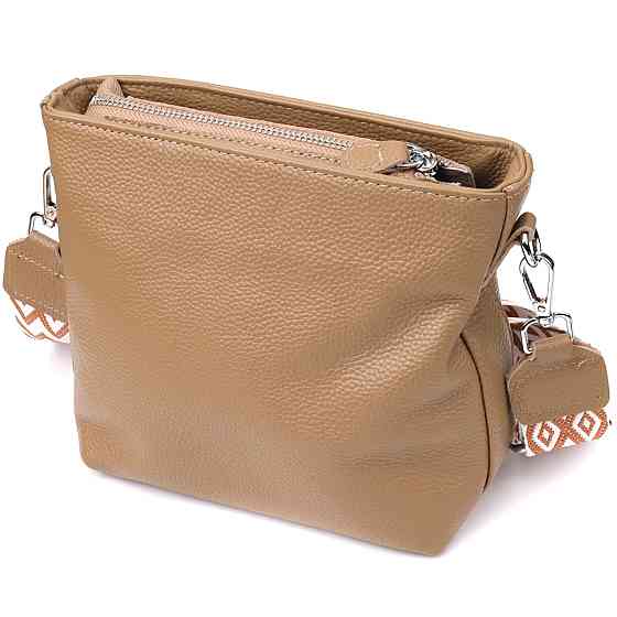 Женская кожаная сумка на плечо для повседневной носки Vintage 22912 Бежевый Киев