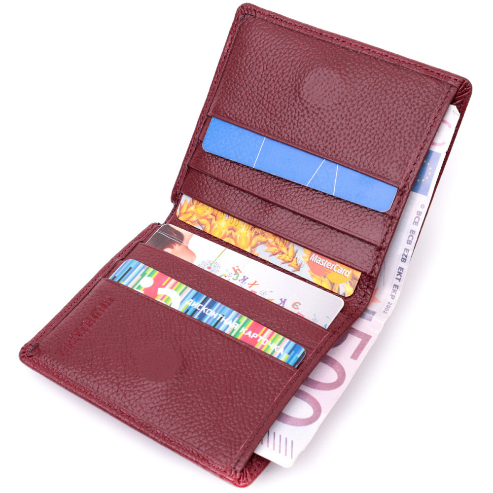 Маленький женский кошелек из натуральной кожи Бордовый (ST Leather) Киев - изображение 10