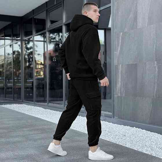 Чорний спортивний костюм чоловічий Pobedov Winter. Комплект спортивний зимовий чоловічий кофта зі штанами Київ