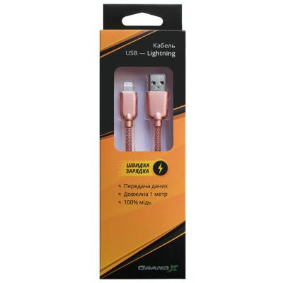 Дата кабель USB 2.0 AM to Lightning 1.0m 1.5A Rose Gold Grand-X (ML02RG) Вінниця - фото 3
