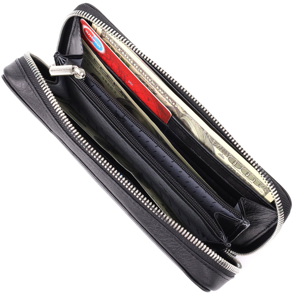 Жіночий гаманець на одне відділення із зернистої натуральної шкіри Tony Perotti 20863_1 (3622 nero) Чорний Київ - фото 5