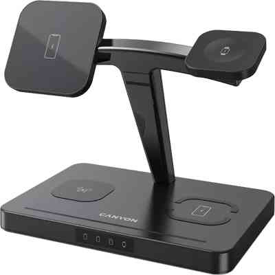 Зарядний пристрій Canyon wireless charger WS-404 15W 4in1 Black (CNS-WCS404) Вінниця