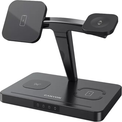Зарядний пристрій Canyon wireless charger WS-404 15W 4in1 Black (CNS-WCS404) Вінниця - фото 1