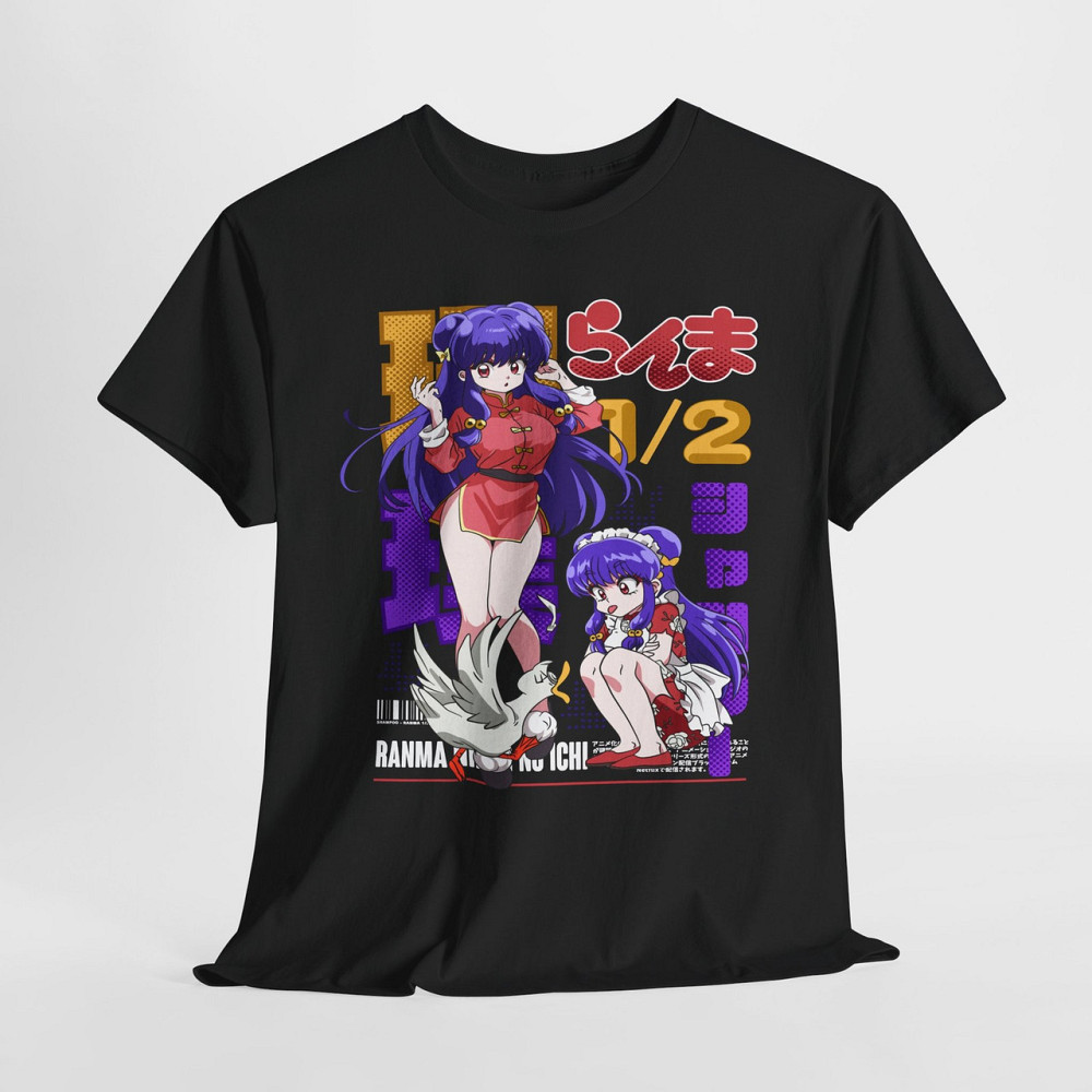 Футболка з аніме принтом Схампоо Руміко Такахасхі Ранма оверсайз (S/M/L) Чорний AnimeJ0639 Дніпро - фото 5