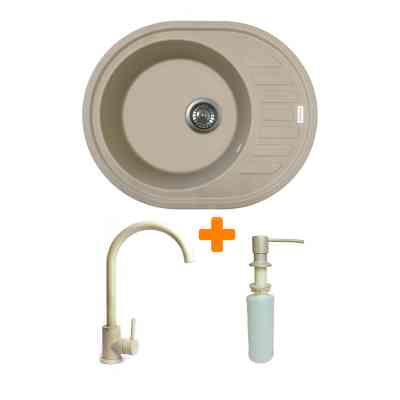 Мойка кухонная Adamant Ovum Сахара + змішувач + дозатор (1824296900402) Вінниця