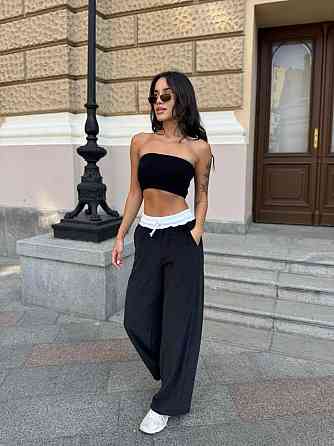 Жіночі повсякденні штани вільного крою турецький королівський велюр Чорний, 46/48 Одеса