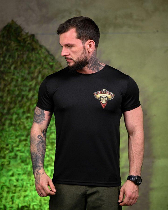 Тактическая мужская потоотводящая футболка картинка принт Мексиканец черная 56 Одесса - изображение 7