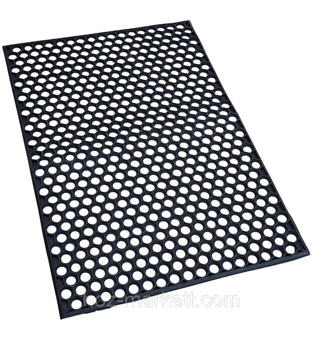 Килимок 75х45х0.9 см гумовий брудозахисний сота чорний Харків - фото 1