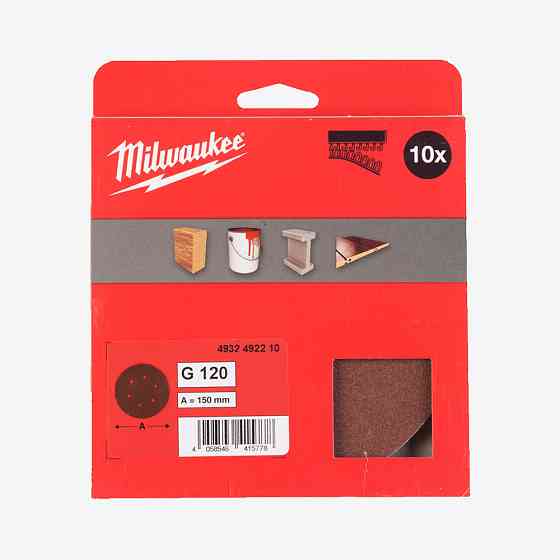 Круг шлифовальный MILWAUKEE 6 отв. H&L, Ø150мм, зерно 120, (10шт) Одесса