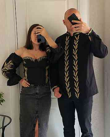 Женская романтичная блуза-корсет с вышивкой 80% хлопок, 20% полиэстер. 44, Черный Одесса