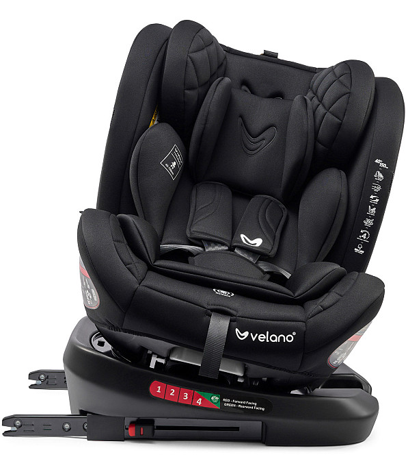 Автокресло Velano Aura 360° i-Size от 0 до 12 лет (40–150 см) Isofix (Черный) Киев - изображение 4