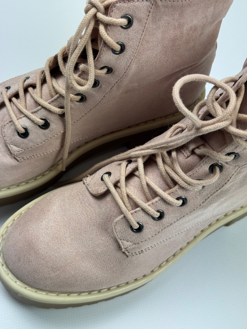 Пудровые замшевые женские сапоги Житомир - изображение 6