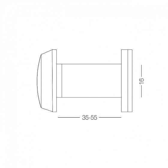 ВІЧКО ДВЕРНЕ DV35-55/16 SB МАТОВА ЛАТУНЬ Київ