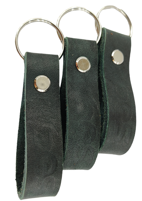 Брелок PES шкіряний  для ключів з тисненням Зелений Київ - фото 1