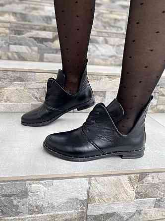 Ботильйони жіночі KRISTINA чорні натуральна шкіра весна-осінь 37р.39р. (3268) Коломия