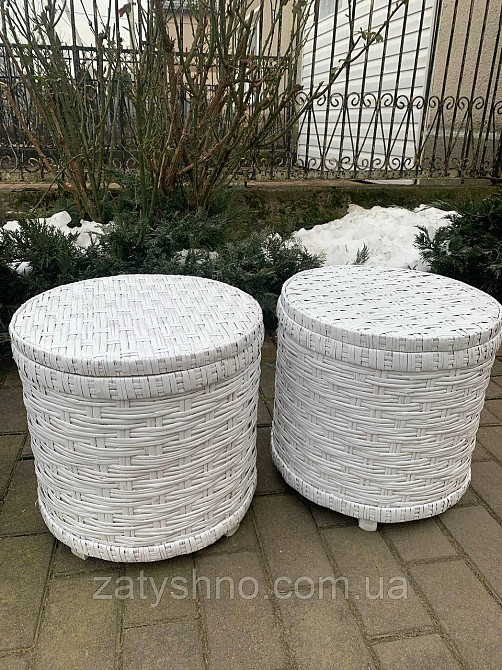 Пуфик - ящик для хранения, белый с крышкой Киев - изображение 5