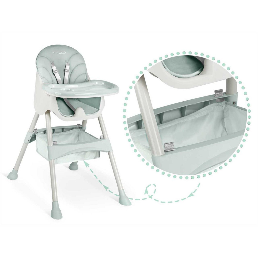 Стільчик для годування зі столиком Ricokids Milo 79 х 62 х 94 см - зелено-білий Київ - фото 8