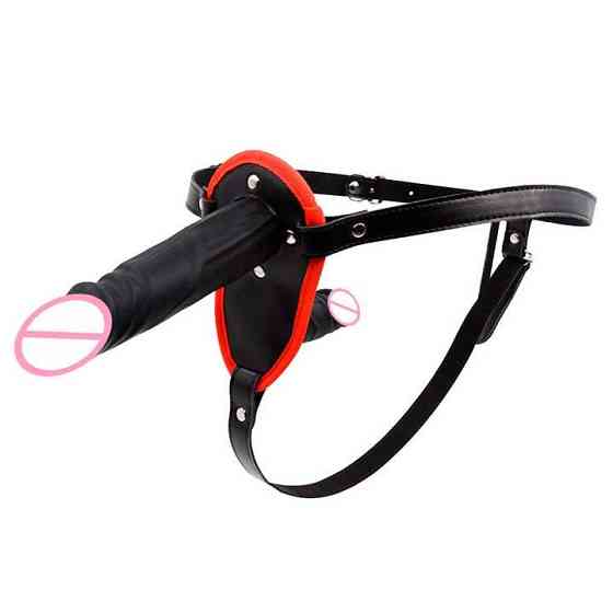 Двосторонній страпон - Double StrapOn 17,5*4/10*3,5 см - Чорний Вінниця