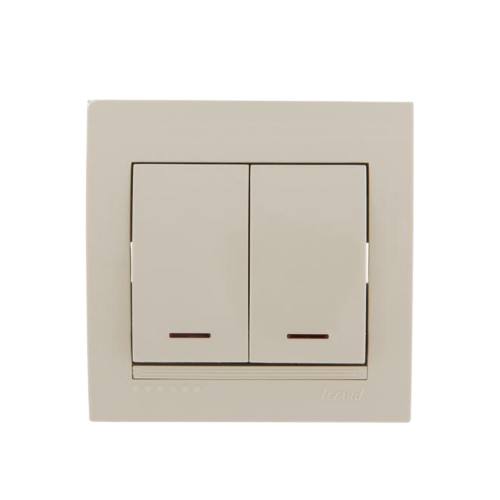 DERIY крем Вимикач внутрішній 2кл з підсвічуванням Лезард Житомир - изображение 1