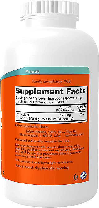 Калий глюконат Now Potassium Gluconate Pure 454g Луцк - изображение 2