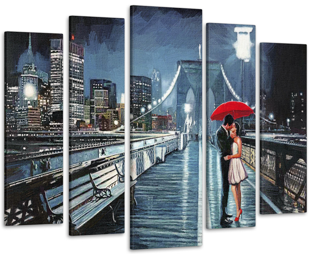 Модульна картина Закохані Місто Міст Art-250_5 ( 80х118см ) Київ - фото 1