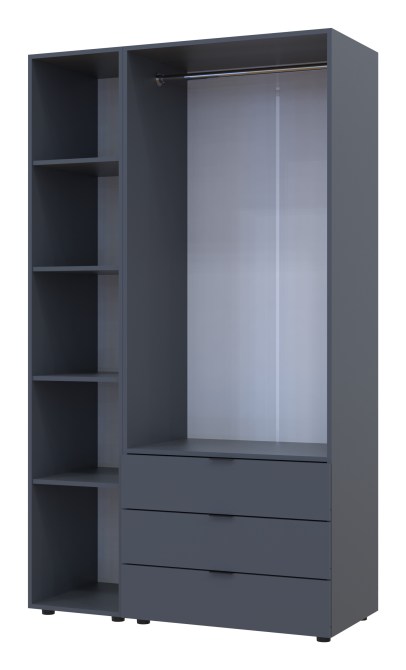 Комплект шкафов для одежды Doros Гелар (2 шт.) 116,5х49,5х203,4 см Зеркало/Графит (DRS-011133) Львов - изображение 6