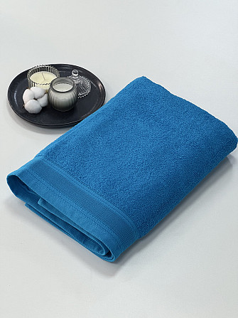 Рушник махровий Ideal Textile з бордюром однотонний щільність 360 г/м2 70х130 см (56860715) морський Чернівці - фото 1