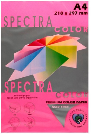 Папір ксероксний кольоровий "Spectra" A4 160г/м 250арк рожевий, шт Київ - фото 1