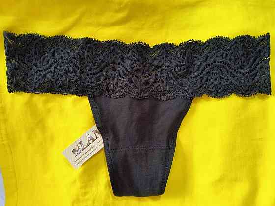 Стрінги мереживні чорні бавовна 2 шт. в уп Lans 22/030 M Київ