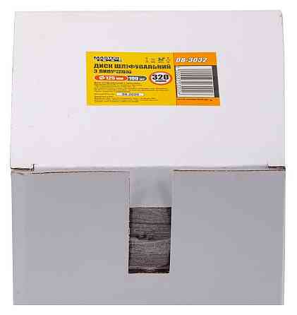 Круг шліфувальний на липучці MASTERTOOL 125 мм зерно 320 SHOWBOX 100 шт 08-3032PC Коломыя