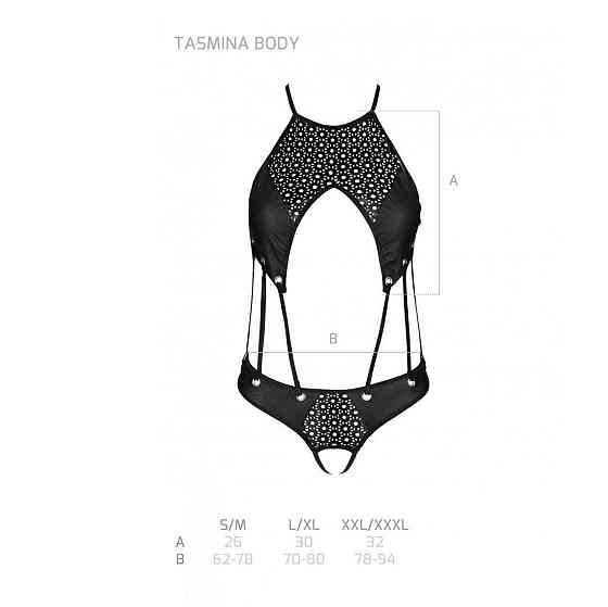 Розпродаж!!! Боді з екошкіри з ремінцями та перфорацією Tamaris Body black L/XL — Passion Sex Aura Київ