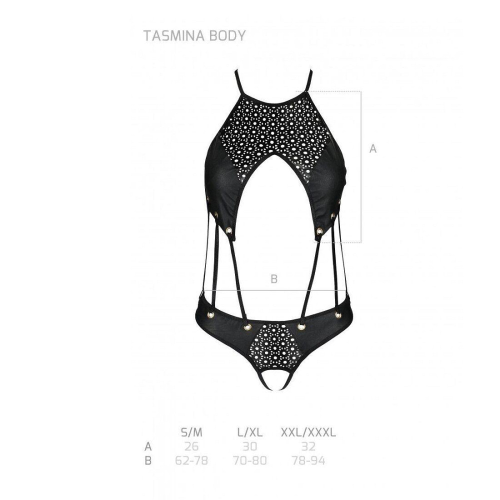 Розпродаж!!! Боді з екошкіри з ремінцями та перфорацією Tamaris Body black L/XL — Passion Sex Aura Київ - фото 5