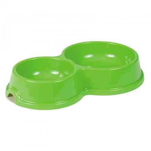 Миска двойная №2 0,25/0,45 л для кошек зеленая Киев