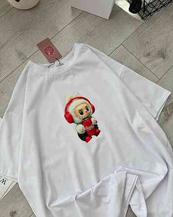 Женская повседневная оверсайз футболка LaBuBU турецкий кулир Белый 2 Одесса